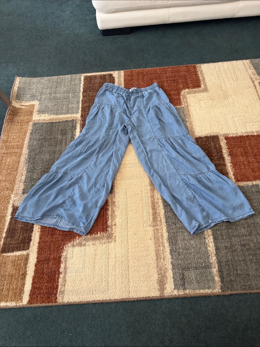 Light Blue Wide Leg Women's Pants
